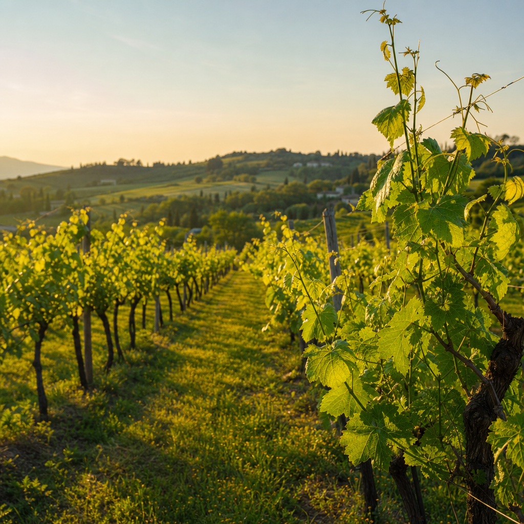 Les vignes au printemps